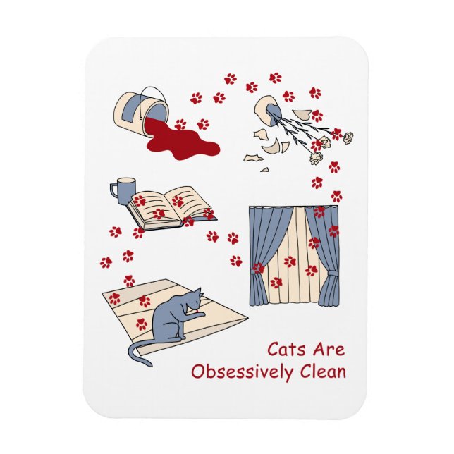 Magnet Flexible Les Chats Sont Obsessivement Propres (Vertical)