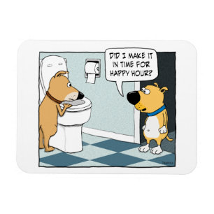 Magnet Flexible Les Chiens amusants de l'happy hour au Toilet Bowl