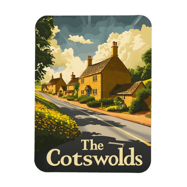 Magnet Flexible Les Cotswolds Angleterre Vintage (Vertical)