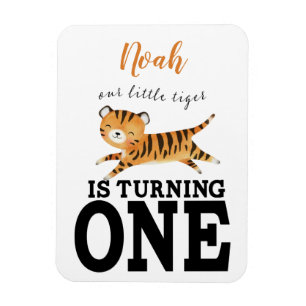 Magnet Flexible Les enfants, premier anniversaire du tigre de la j