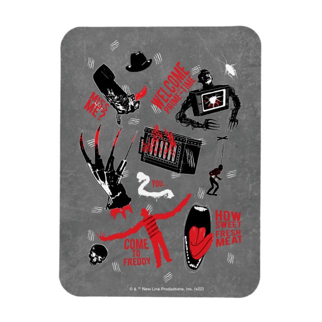 Magnet Flexible Les Griffes de la nuit | Freddy Krueger Talk (Vertical)
