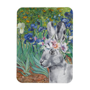Magnet Flexible Les iris et lapin fantaisie de Van Gogh