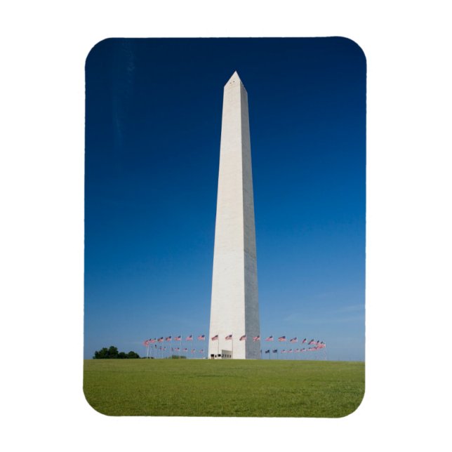 Magnet Flexible Les monuments | Washington Monument avec drapeaux (Vertical)