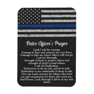 Magnet Flexible Les officiers de police prient pour une ligne bleu