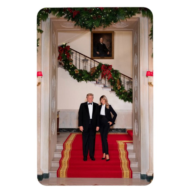 Magnet Flexible Les pas de Noël Président Donald Trump & Melania (Vertical)
