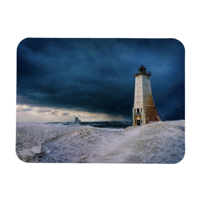 Magnet Flexible Les phares | Frankfort Lighthouse Lake Michigan (Horizontal)