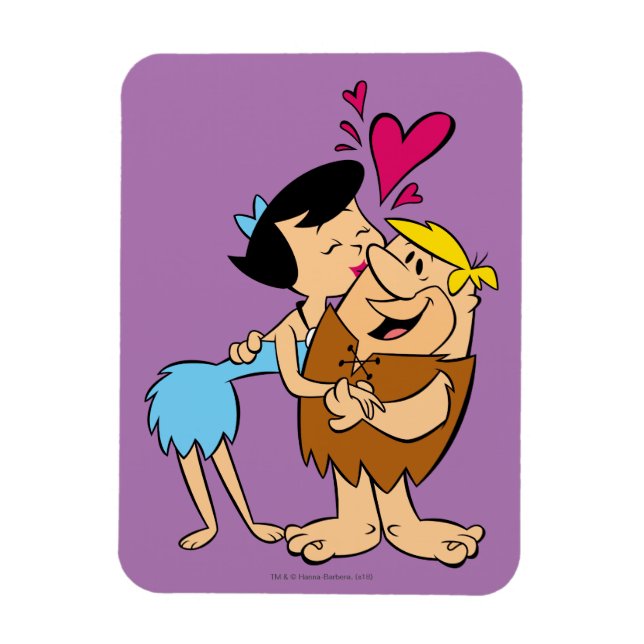 Magnet Flexible Les Pierrafeu | Betty Kissing Barney (Vertical)