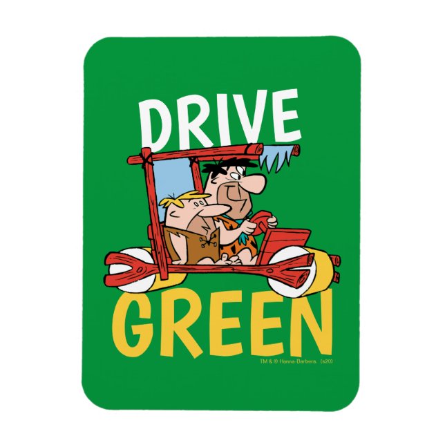 Magnet Flexible Les Pierrafeu | Fred & Barney - Drive Green (Vertical)