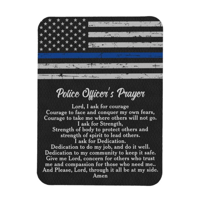 Magnet Flexible Les policiers prient Mince Ligne Bleue (Vertical)