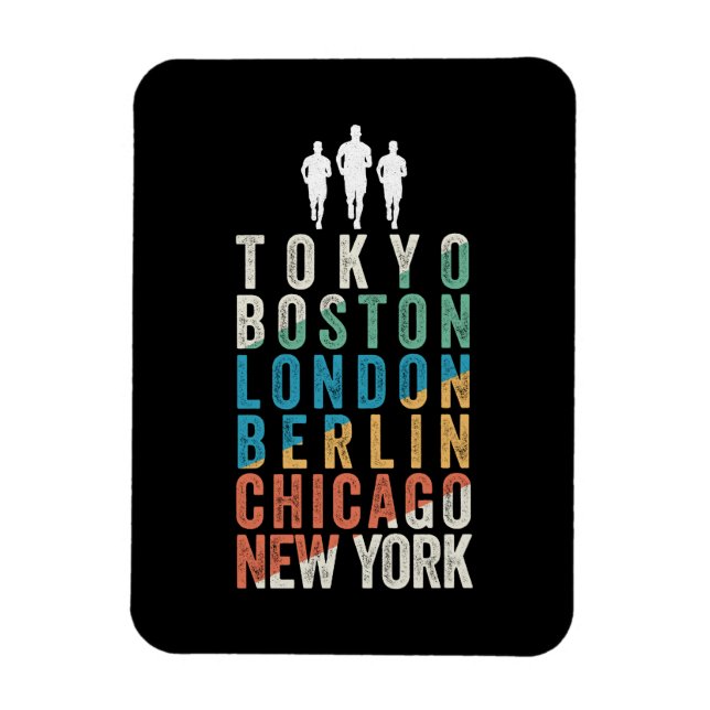 Magnet Flexible Les principales villes du marathon mondial (Vertical)