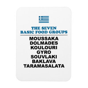 Magnet Flexible Les sept groupes alimentaires de base Funny Greek