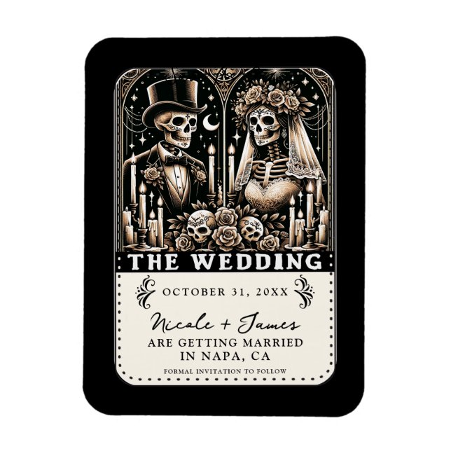 Magnet Flexible Les sketons Tarot MARIAGE Enregistrer la date (Vertical)