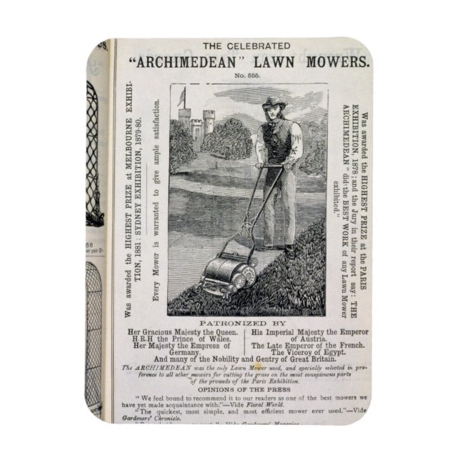 Magnet Flexible Les tondeuses à gazon "Archimède", célébrées par (Vertical)