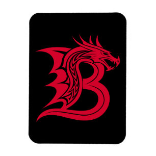 Magnet Flexible Lettre B de style dragon, Alphabet Dragon, Monogra