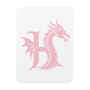 Magnet Flexible Lettre de style dragon H, Alphabet du dragon, Mono