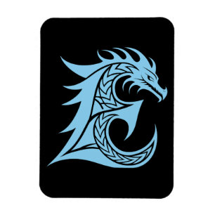 Magnet Flexible Lettre E de style dragon, alphabet du dragon, mono