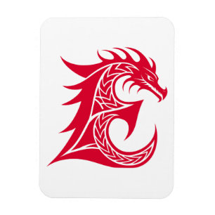 Magnet Flexible Lettre E de style dragon, alphabet du dragon, mono