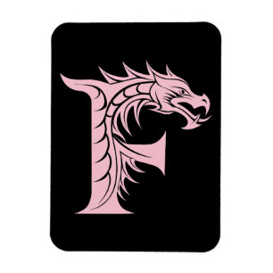 Magnet Flexible Lettre F de style dragon, alphabet du dragon, mono