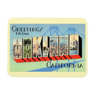 Magnet Flexible LETTRE GRANDE SALUT Oakland Californie Vintage