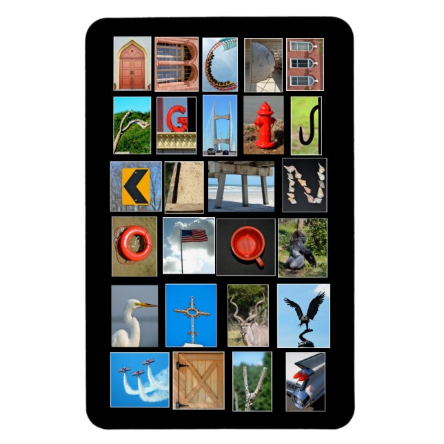 Magnet Flexible Lettres alphabétiques montrant des images (Vertical)