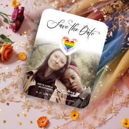 Magnet Flexible LGBT Pride Rainbow Heart Lesbian Gay Photo
