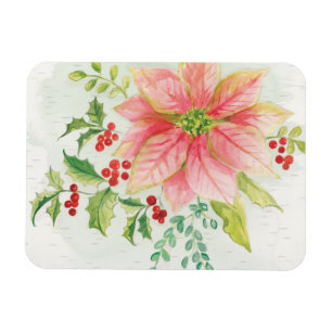 Magnet Flexible L'hiver fleurit poinsettia de floraison rose de  