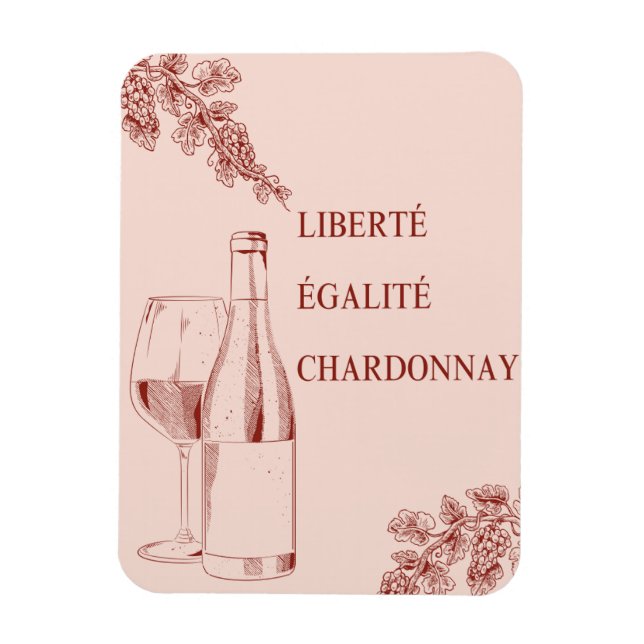 Magnet Flexible Liberté Égalité Chardonnay Drôle Illustration de v (Vertical)
