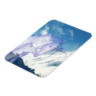 Magnet Flexible Licorne de la Montagne Enneigée Glisse Douce