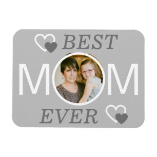 Magnet Flexible Light Grey Meilleure maman Jamais Personnalisé Pho