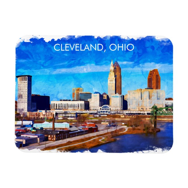 Magnet Flexible Ligne Skyline Cleveland Ohio (Horizontal)