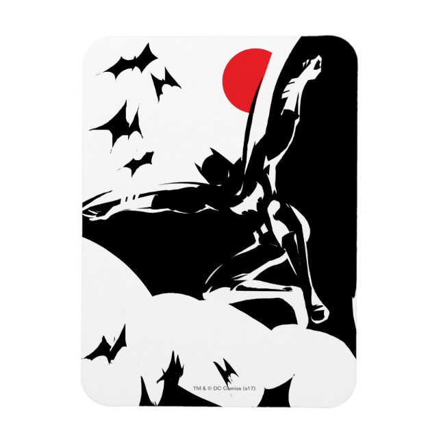 Magnet Flexible Ligue de Justice | Batman dans le nuage de chauves (Vertical)