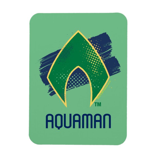 Magnet Flexible Ligue de Justice | Symbole Aquaman à demi-teintes  (Vertical)