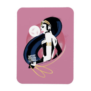 Magnet Flexible Ligue de Justice Wonder Woman Profil Pop Art
