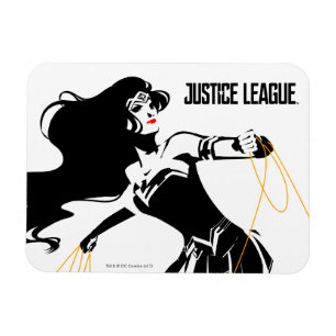 Magnet Flexible Ligue de Justice   Wonder Woman with Lasso Pop Art