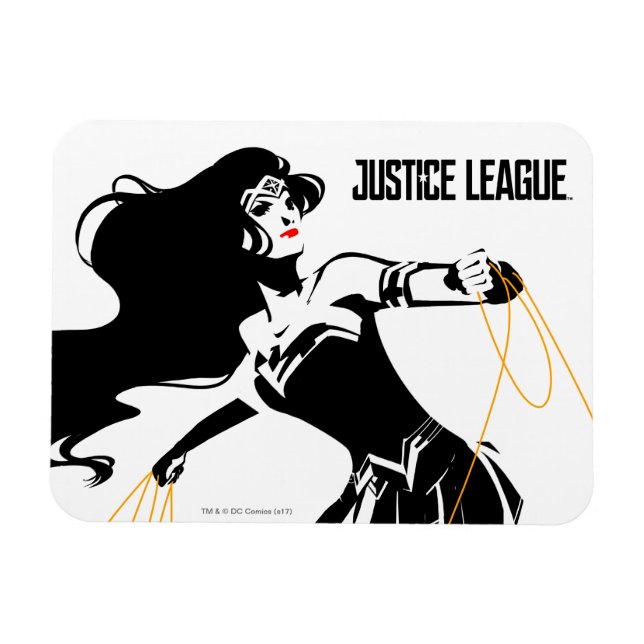 Magnet Flexible Ligue de Justice | Wonder Woman with Lasso Pop Art (Horizontal)
