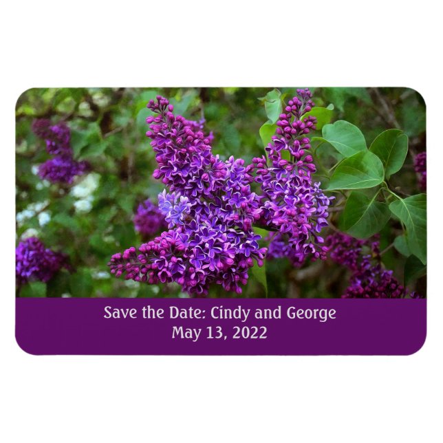 Magnet Flexible Lilacs violets le jour du printemps - Enregistrer  (Horizontal)