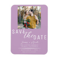 Lilas Violet Enregistrer la Date Photo Mariage
