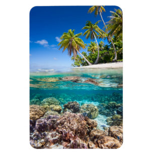Magnet Flexible L'île tropicale sous et au-dessus de l'eau