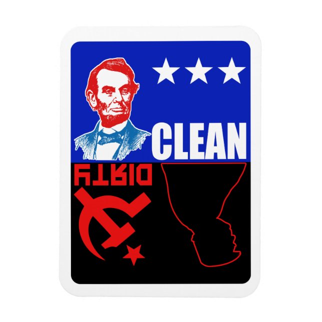 Magnet Flexible Lincoln contre Trump Clean vs Dirty (Vertical)