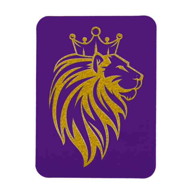 Magnet Flexible Lion Avec Couronne - Style Or 2 (Vertical)
