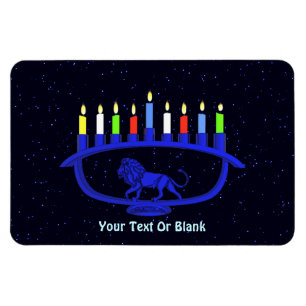 Magnet Flexible Lion bleu Menorah