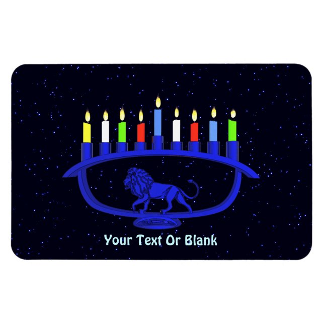Magnet Flexible Lion bleu Menorah (Horizontal)