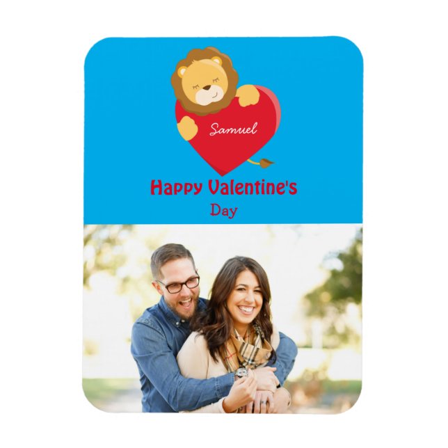 Magnet Flexible Lion Cutie Photo Saint Valentin (Vertical)