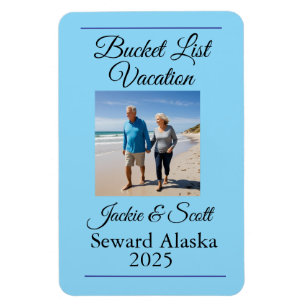 Magnet Flexible Liste de seaux photo Croisière Vacances bleu Perso