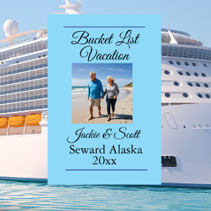 Magnet Flexible Liste de voyage simple photo Croisière Bleue Perso