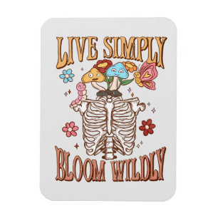 Magnet Flexible Live Simply, Bloom Wiltly - Skeleton & Champignons
