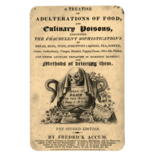 Magnet Flexible Livre de poisons culinaires de 1820 crâne antique
