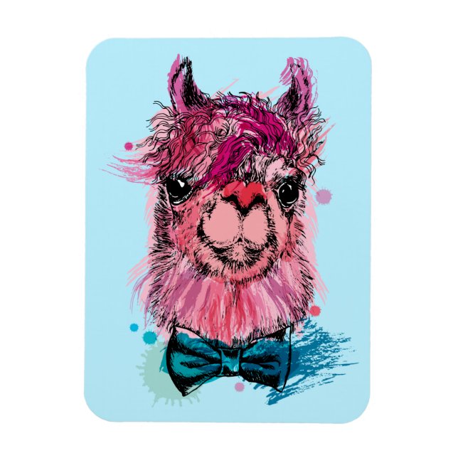 Magnet Flexible Llama rose mignonne (Vertical)