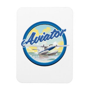 Magnet Flexible Logo bleu d'hydravion d'aviateur