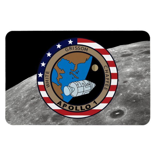 Magnet Flexible Logo de patchs de mission Apollo 1 (Horizontal)